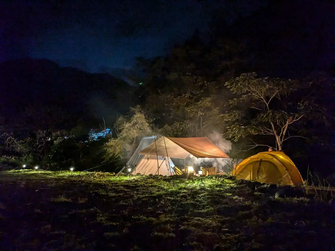 龍神村 小又川キャンプガーデン／プライベート感あふれるテントサイト 龍神温泉まで車で5分